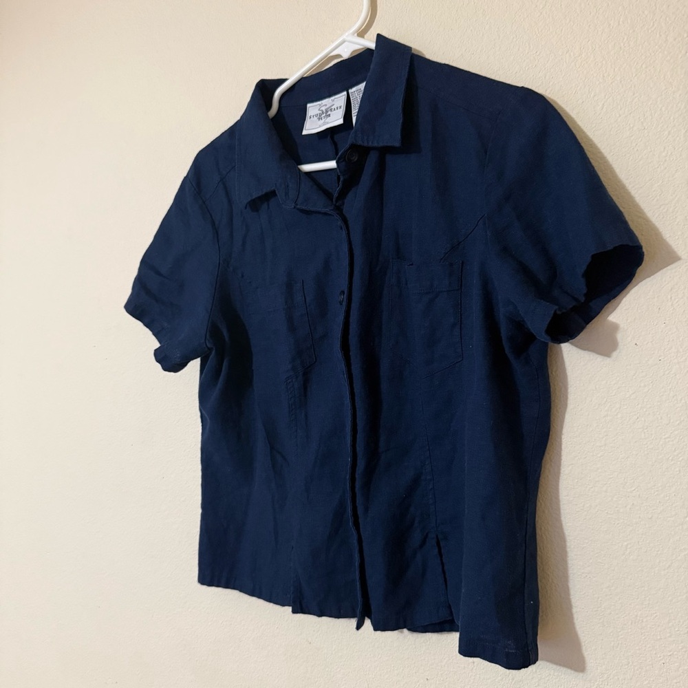 Linen short sleeve button up shirt